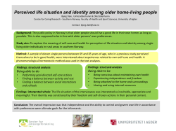 Perceived life situation and identity among older home