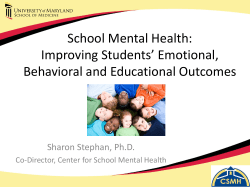 School Mental Health: Improving Students` Emotional, Behavioral