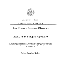 Essays on the Ethiopian Agriculture - Unitn