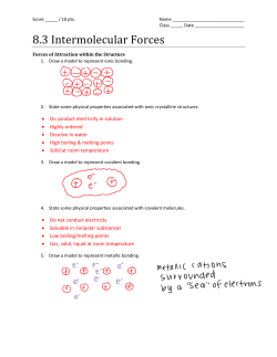 8.3 Intermolecular Forces