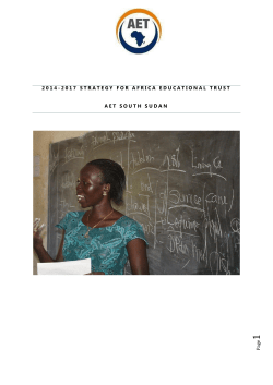 AET South Sudan Country Strategy