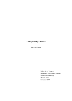 Telling Time by Vibration Sampo T&ouml;yssy