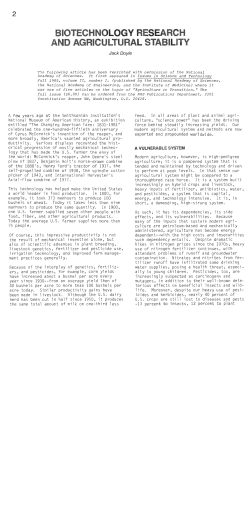 Biotechnology Research and Agricultural Stability