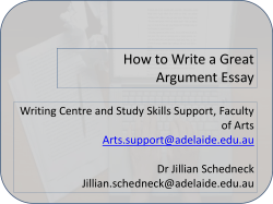 Handout of slides from seminar