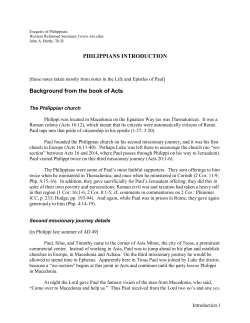Introductory Material to Philippians