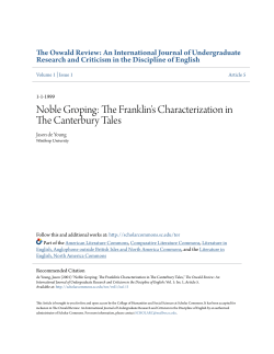 Noble Groping: The Franklin`s Characterization