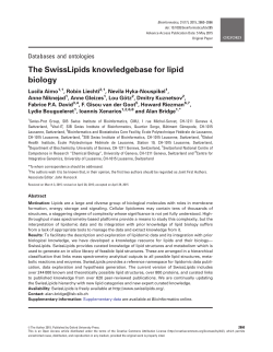 The SwissLipids knowledgebase for lipid biology