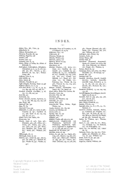 IN DEX. - Skipton Castle