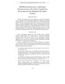 Amending International Olympic Committee Rule 40 for the Modern