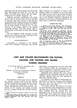 cost and volume relationships for picking, hauling, and packing and