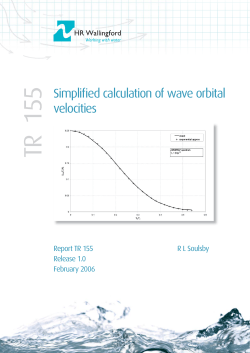 Simplified calculation of wave orbital velocities