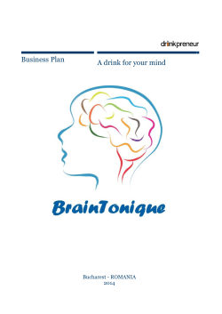 Business Plan A drink for your mind