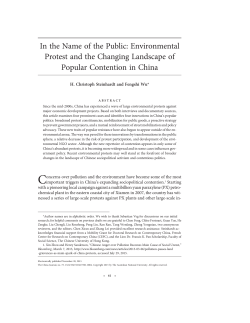 In the Name of the Public: Environmental Protest and the Changing