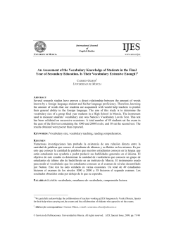 An Assessment of the Vocabulary Knowledge of Students in the