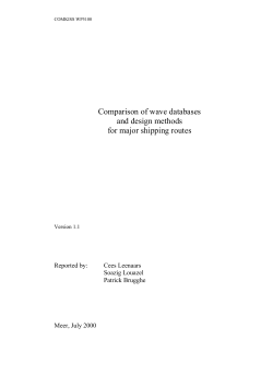 Comparison of wave databases and design methods for major