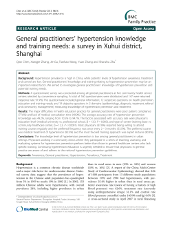General practitioners` hypertension knowledge and training needs: a