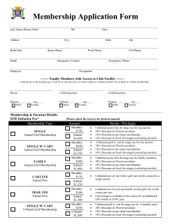 Membership Application Form - Royal St. Augustine Golf and