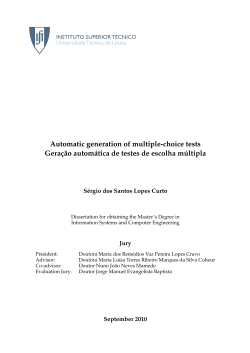 Automatic generation of multiple-choice tests Gera&ccedil;&tilde;ao - INESC-ID
