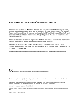 Invisorb Spin Blood Mini Protocol