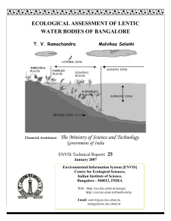ECOLOGICAL ASSESSMENT OF LENTIC WATER BODIES OF