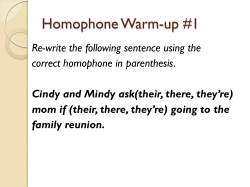 Homophone Warm-up #1