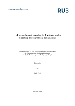 Hydro mechanical coupling in fractured rocks - Ruhr