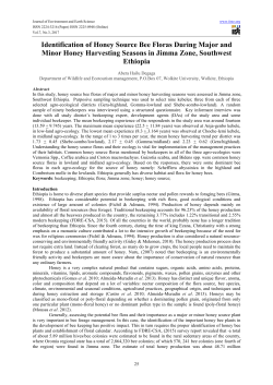 Identification of Honey Source Bee Floras During Major