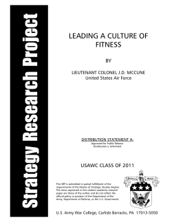 leading a culture of fitness - Defense Technical Information Center