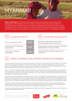 Open contracting in Myanmar