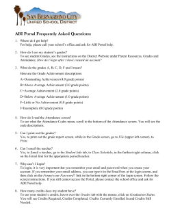 ABI Parent Student Portal FAQ Print version English