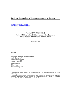 Study on the quality of the patent system in Europe