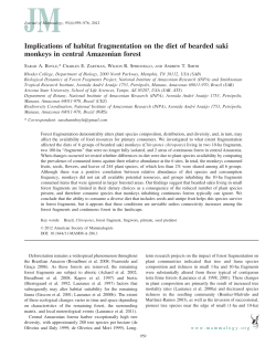 Implications of habitat fragmentation on the diet of bearded