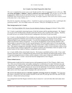 See`s Candies Case Study Prepared by John Chew