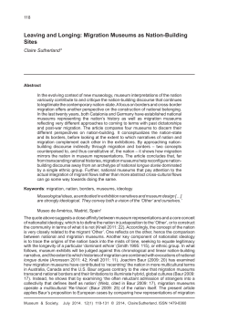 Leaving and Longing: Migration Museums as Nation