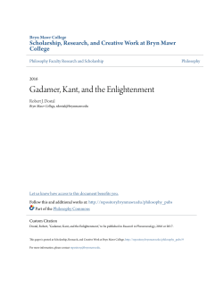 Gadamer, Kant, and the Enlightenment