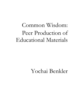 Common Wisdom: Peer Production of Educational
