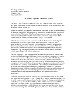 The Peace Corps in a Turbulent World