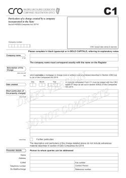 C1 - Particulars of a charge created by a company