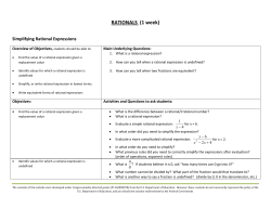RATIONALS (1 week)