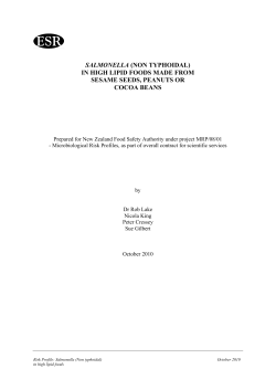 salmonella (non typhoidal) in high lipid foods made from sesame