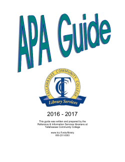 APA Guide - Tallahassee Community College