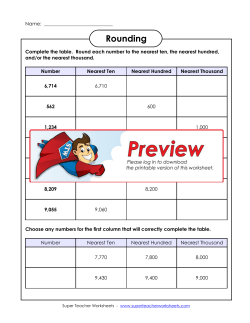 Rounding - superteacherworksheets.com