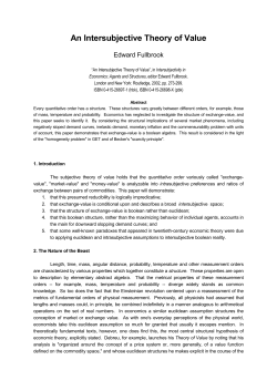 An Intersubjective Theory of Value
