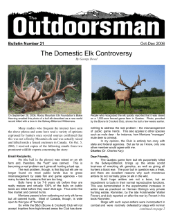 The Domestic Elk Controversy