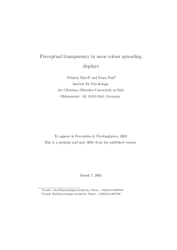 Perceptual transparency in neon colour spreading displays