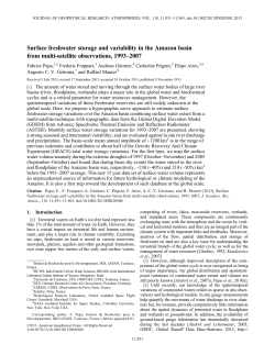 Surface freshwater storage and variability in the Amazon basin from