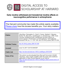 Early nicotine withdrawal and transdermal nicotine effects on