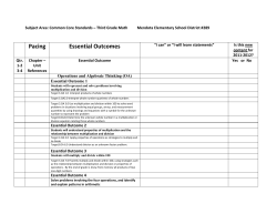 MES Math Outcomes and Assessment Targets Third Grade NCLB
