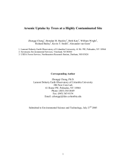 Arsenic Uptake by Trees at a Highly Contaminated Site