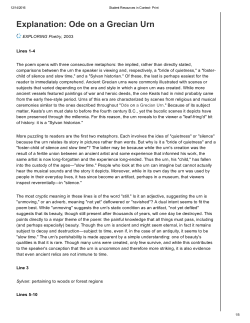 Explanation: Ode on a Grecian Urn